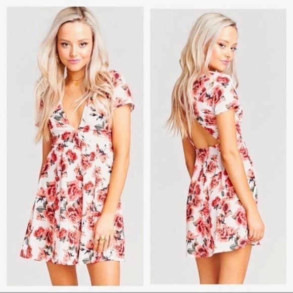 NWT! Show Me Your MuMu Ibiza Pink Floral Cut-Out-Back Dress. Size Small. - Picture 13 of 13